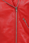 Women's Biker Style Cross Zip Leather Jacket