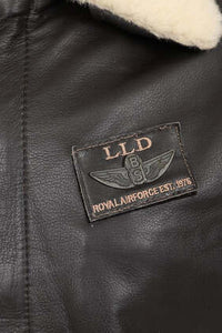 Men's Pilot Leather Jacket with Detachable Fur Collar