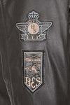 Men's Pilot Leather Jacket with Detachable Fur Collar