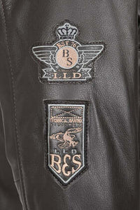 Men's Pilot Leather Jacket with Detachable Fur Collar