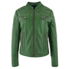 Women's Mandarin Collar Leather Biker Jacket