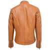 Women's Mandarin Collar Leather Biker Jacket