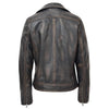 Women's Cross Zip Leather Biker Jacket