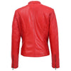 Women's Mandarin Collar Leather Biker Jacket