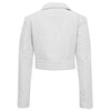 Women's Cropped Biker Style Leather Jacket