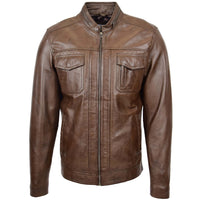 Men's Two Button Leather Blazer