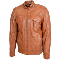 Men's Two Button Leather Blazer