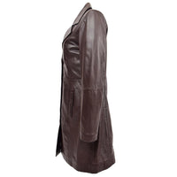 Women's 3/4 Length Classic Leather Coat