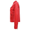 Women's Mandarin Collar Leather Biker Jacket