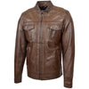 Men's Two Button Leather Blazer