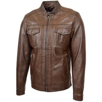 Men's Two Button Leather Blazer