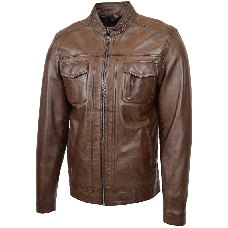 Men's Two Button Leather Blazer