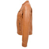 Women's Mandarin Collar Leather Biker Jacket