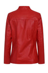 Women's Classic Zip Up V-Neck Leather Jacket
