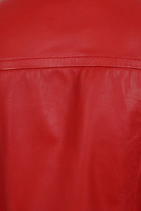 Women's Classic Zip Up V-Neck Leather Jacket