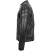 Men's Quilted Leather Biker Style Zip Jacket