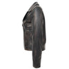 Women's Cross Zip Leather Biker Jacket