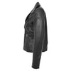 Women's Cross Zip Leather Biker Jacket