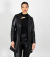 Women's 3/4 Length Classic Leather Coat
