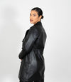 Women's 3/4 Length Classic Leather Coat