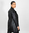 Women's 3/4 Length Classic Leather Coat