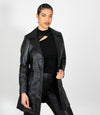 Women's 3/4 Length Classic Leather Coat