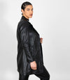 Women's 3/4 Length Classic Leather Coat