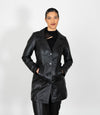 Women's 3/4 Length Classic Leather Coat