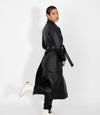 Women's Full Length Classic Leather Coat