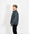 Men's Quilted Leather Biker Style Zip Jacket