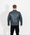 Men's Quilted Leather Biker Style Zip Jacket