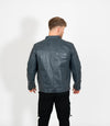 Men's Quilted Leather Biker Style Zip Jacket