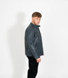 Men's Quilted Leather Biker Style Zip Jacket