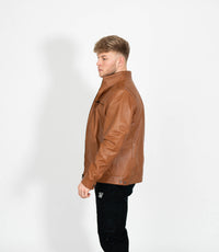 Tony 999 - Men's Mandarin Collar Leather Jacket