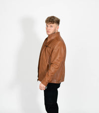 Tony 999 - Men's Mandarin Collar Leather Jacket