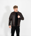 Men's Mandarin Collar Leather Jacket