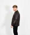 Men's Mandarin Collar Leather Jacket