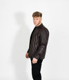 Men's Mandarin Collar Leather Jacket