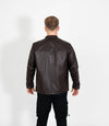 Men's Mandarin Collar Leather Jacket