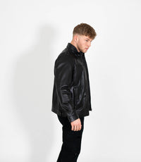 Tony 999 - Men's Mandarin Collar Leather Jacket