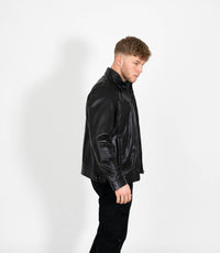 Tony 999 - Men's Mandarin Collar Leather Jacket