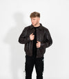 Men's Classic Bomber Leather Jacket Classic - Brown