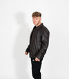 Men's Classic Bomber Leather Jacket Classic - Brown