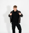 Tony 999 - Men's Mandarin Collar Leather Jacket