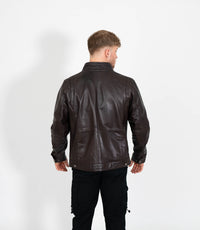 Tony 999 - Men's Mandarin Collar Leather Jacket