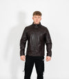 Tony 999 - Men's Mandarin Collar Leather Jacket