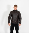 Tony 999 - Men's Mandarin Collar Leather Jacket