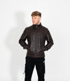 Tony 999 - Men's Mandarin Collar Leather Jacket