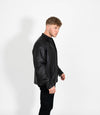 Men's Mandarin Collar Leather Jacket