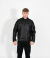 Men's Mandarin Collar Leather Jacket